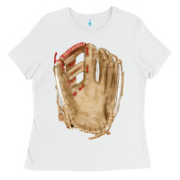 White Catchers Mitt Fa Element Ladies Tee - FaDigitalArtStudio