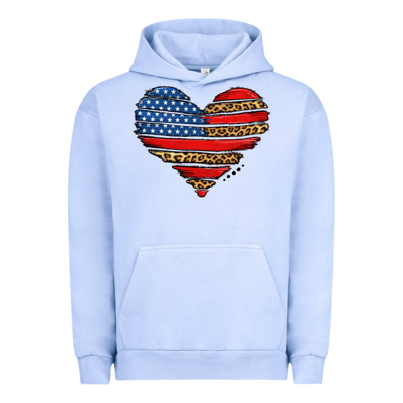 American Leopard Brushstroke Heart Urban Hoodie by Jasminsmagicworld | Teevron