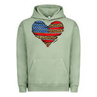 Pigment Oil Green american leopard brushstroke heart Urban Hoodie - Jasminsmagicworld