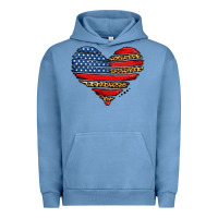 Pigment Pebble Blue american leopard brushstroke heart Urban Hoodie - Jasminsmagicworld