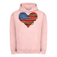 Pigment Salmon american leopard brushstroke heart Urban Hoodie - Jasminsmagicworld