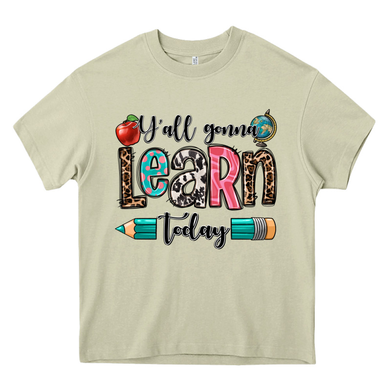 Y'all Gonna Learn Today Heavy Core Tee by OliviaCreatesArt | Teevron