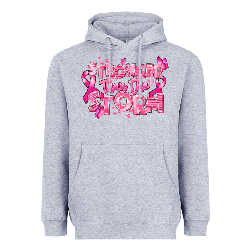 Stronger Than The Storm Breast Cancer Heavyweight Hoodie by RanaPortraitStore | Teevron