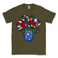 Army Green Patriotic Sunflower in a Jar Classic Tee - Jasminsmagicworld