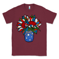 Burgundy Patriotic Sunflower in a Jar Classic Tee - Jasminsmagicworld