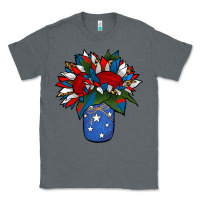 Charcoal Heather Patriotic Sunflower in a Jar Classic Tee - Jasminsmagicworld