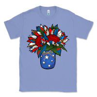 Colony Blue Patriotic Sunflower in a Jar Classic Tee - Jasminsmagicworld