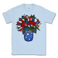Dusty Blue Patriotic Sunflower in a Jar Classic Tee - Jasminsmagicworld