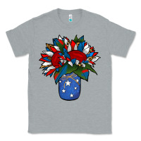 Heather Grey Patriotic Sunflower in a Jar Classic Tee - Jasminsmagicworld