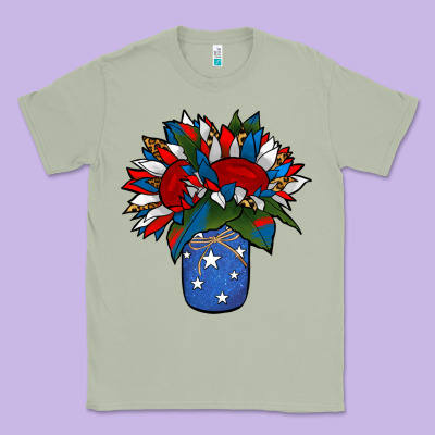 Patriotic Sunflower In A Jar Classic Tee Designed By Jasminsmagicworld