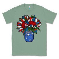 Sage Patriotic Sunflower in a Jar Classic Tee - Jasminsmagicworld