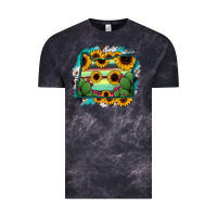 Cloud Black Oregon Map Sunflower Cactus Serape Vintage Tee - RanaPortraitStore