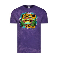Cloud Purple Oregon Map Sunflower Cactus Serape Vintage Tee - RanaPortraitStore