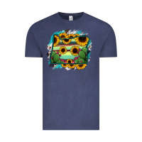 Vintage Denim Oregon Map Sunflower Cactus Serape Vintage Tee - RanaPortraitStore