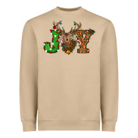 Mushroom Christmas Joy Reindeer Heavyweight Sweatshirt - RanaPortraitStore