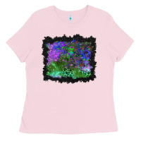 Bubblegum Pink halloween skull and leopard background Ladies Tee - BundleAndBundleShop
