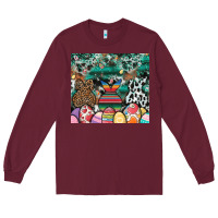 Burgundy easter Long Sleeve Tee - CowhideDigitalArt