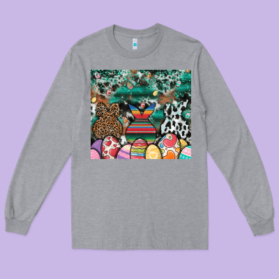 Easter Long Sleeve Tee Designed By Cowhidedigitalart