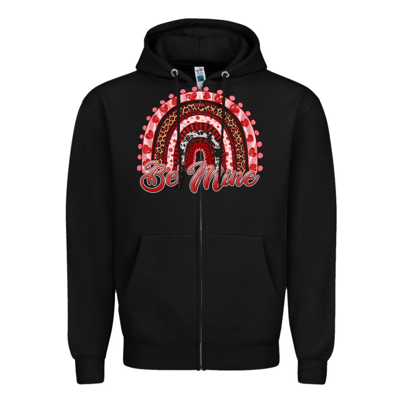 Be Mine Valentines Day Rainbow Zipper Hoodie by RanaPortraitStore | Teevron