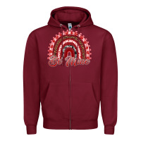 Burgundy be mine valentines day rainbow Zipper Hoodie - RanaPortraitStore