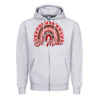 Heather Grey be mine valentines day rainbow Zipper Hoodie - RanaPortraitStore