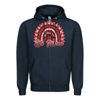 Navy be mine valentines day rainbow Zipper Hoodie - RanaPortraitStore