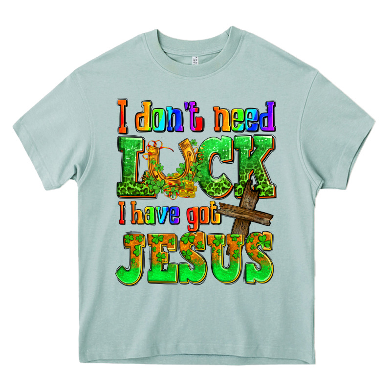 St. Patrick's I Dont Need Luck I Have Got Jesus Heavy Core Tee by OliviaCreatesArt | Teevron
