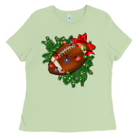 Matcha american football christmas with lights and ribbon Ladies Tee - FaDigitalArtStudio