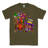 Army Green mardi gras louisiana map Classic Tee - OliviaCreatesArt