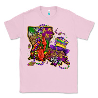 Bubblegum Pink mardi gras louisiana map Classic Tee - OliviaCreatesArt