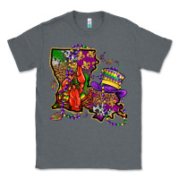 Charcoal Heather mardi gras louisiana map Classic Tee - OliviaCreatesArt