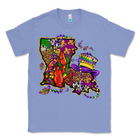 Colony Blue mardi gras louisiana map Classic Tee - OliviaCreatesArt