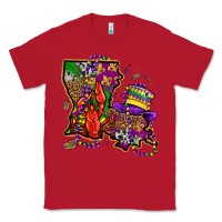 Red mardi gras louisiana map Classic Tee - OliviaCreatesArt
