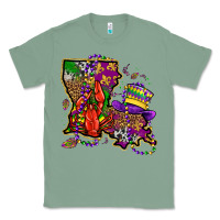 Sage mardi gras louisiana map Classic Tee - OliviaCreatesArt