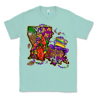 Seafoam mardi gras louisiana map Classic Tee - OliviaCreatesArt