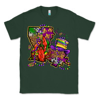 Sports Green mardi gras louisiana map Classic Tee - OliviaCreatesArt
