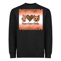 Black peace love yorkie Heavyweight Sweatshirt - Jasminsmagicworld
