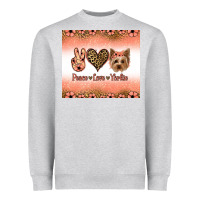 Heather Grey peace love yorkie Heavyweight Sweatshirt - Jasminsmagicworld