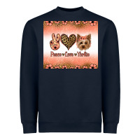 Navy peace love yorkie Heavyweight Sweatshirt - Jasminsmagicworld