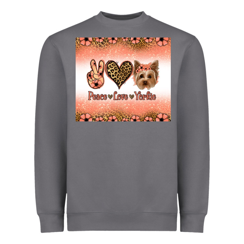 Peace Love Yorkie Heavyweight Sweatshirt by Jasminsmagicworld | Teevron