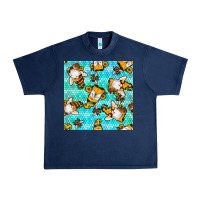 Navy honey bee gnomes seamless pattern Urban Heavy Tee - BundleAndBundleShop