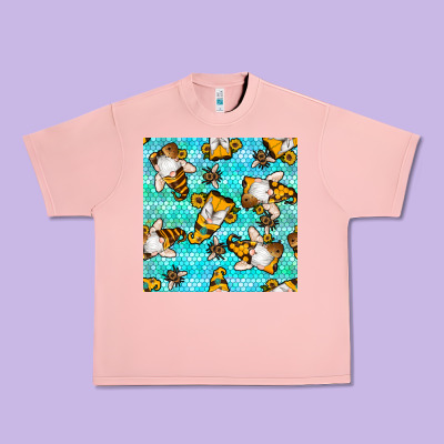 Honey Bee Gnomes Seamless Pattern Urban Heavy Tee Designed By Bundleandbundleshop
