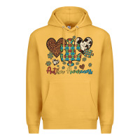 Mustard autism awareness leopard cowhide herts puzzle Premium Hoodie - Artiststas