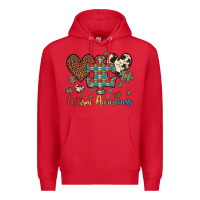Red autism awareness leopard cowhide herts puzzle Premium Hoodie - Artiststas