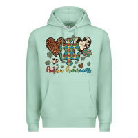 Seafoam autism awareness leopard cowhide herts puzzle Premium Hoodie - Artiststas
