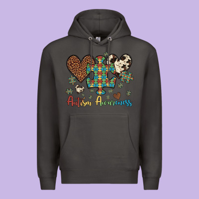 Autism Awareness Leopard Cowhide Herts Puzzle Premium Hoodie Designed By Artiststas