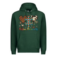 Sports Green autism awareness leopard cowhide herts puzzle Premium Hoodie - Artiststas