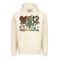 Tofu autism awareness leopard cowhide herts puzzle Premium Hoodie - Artiststas