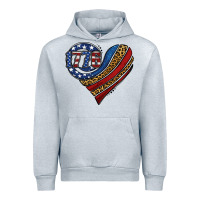 Heather Grey american western leopard flag heart Urban Hoodie - Jasminsmagicworld