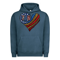 Pigment Midnight Navy american western leopard flag heart Urban Hoodie - Jasminsmagicworld